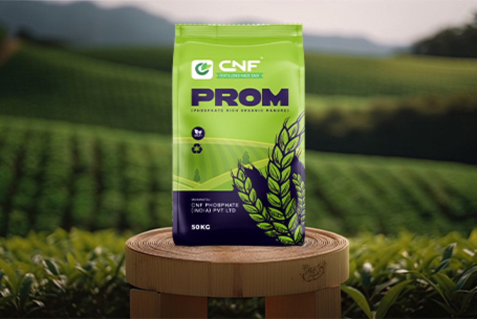 CNF PROM bag in a field